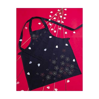 エプロン満開の桜（紺)