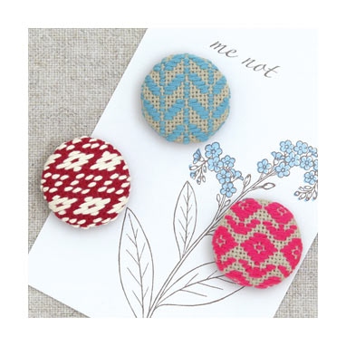 くるみボタン（お花）３個セット