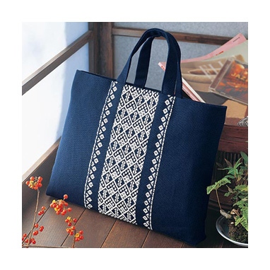 バッグ竹の節（紺)