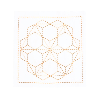 花ふきん　 飛び麻の葉（白）