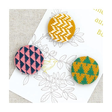 くるみボタン（森）３個セット