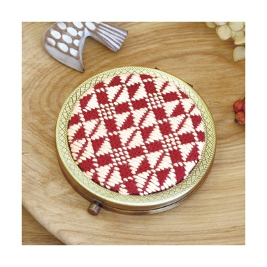 コンパクトミラー ソロバン刺し（ワイン）