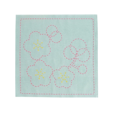 花ふきん　 梅（浅葱）
