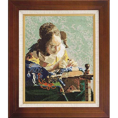 「レースを編む女」　フェルメール作