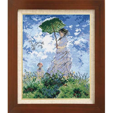 「日傘をさす女」　モネ作