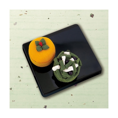 和菓子マグネット 柿と黒松