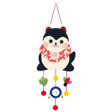 張り子犬　笑福　見守りつるし飾り