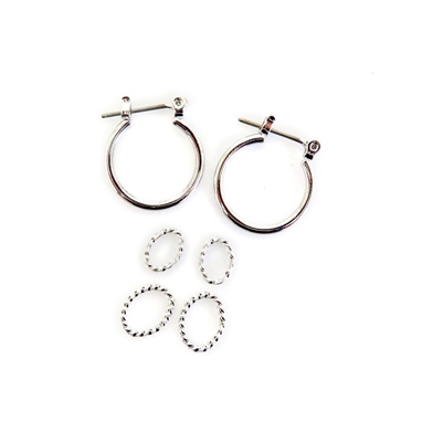 タティング用パーツ ループピアス　スパイラルＣカン　シルバー