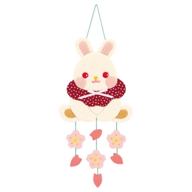 桜うさぎ　笑福　見守りつるし飾り
