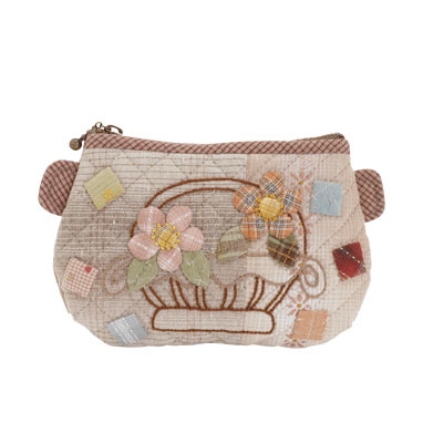 フラワーバスケットのポーチ