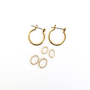 タティング用パーツ ループピアス　スパイラルＣカン　ゴールド