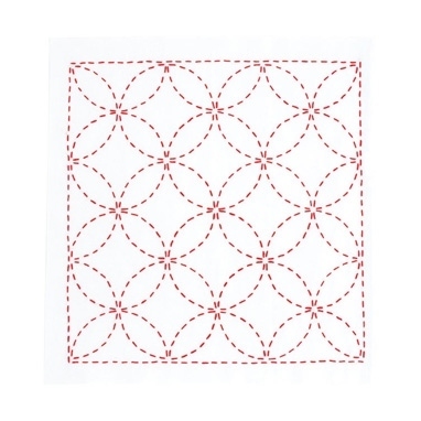 花ふきん　 七宝つなぎ（白）